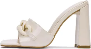 Cape Robbin Letita Chain Square Toe Block Heels (Letita)