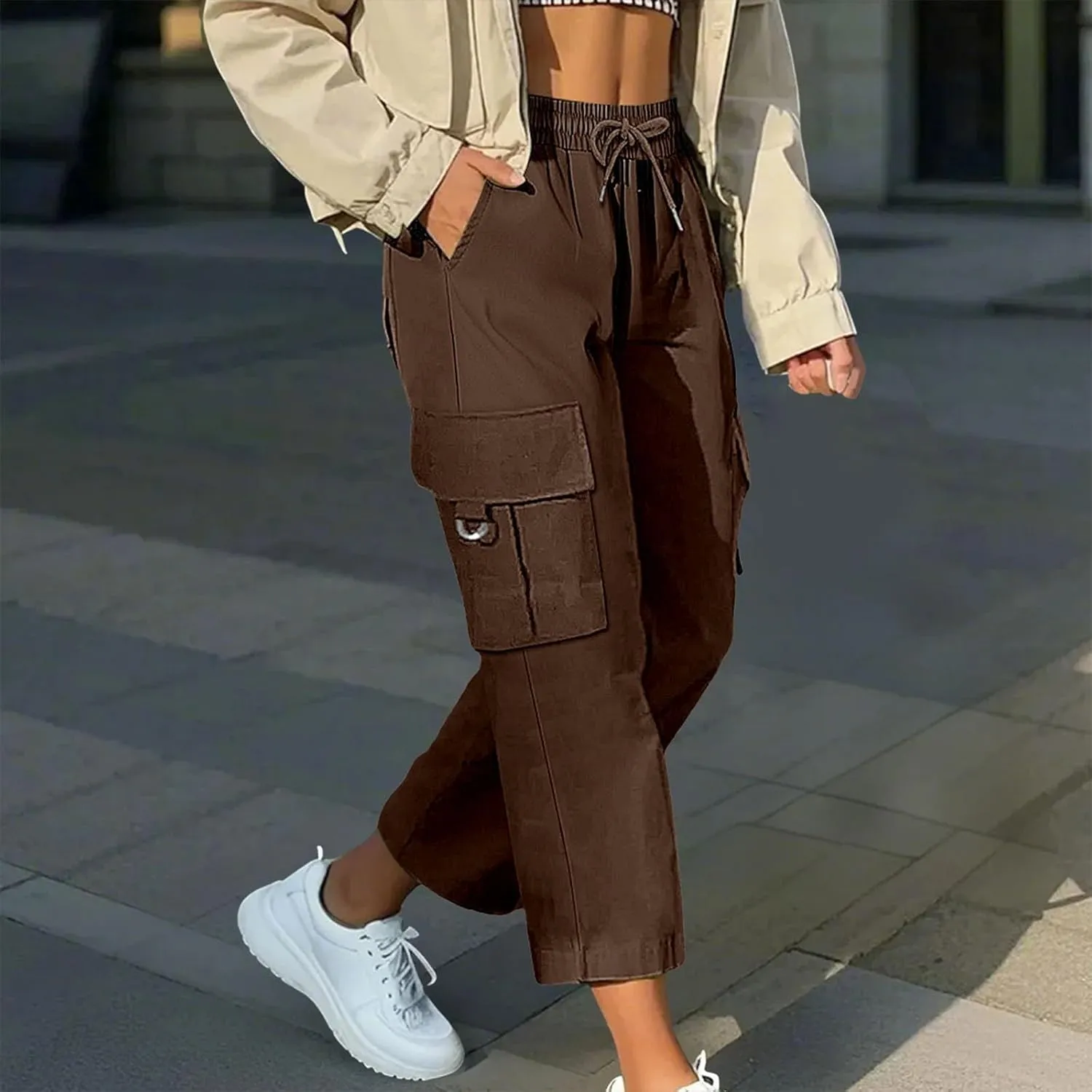 Capri Pants for Women Palazzo Lounge Pants Summer Dandelion Graphic Cropped Cotton Linen Comfy Baggy Trousers