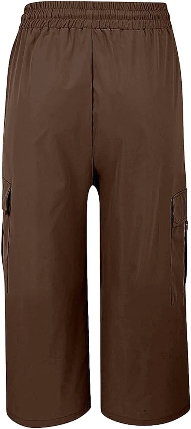 Capri Pants for Women Palazzo Lounge Pants Summer Dandelion Graphic Cropped Cotton Linen Comfy Baggy Trousers
