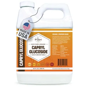 Capryl Glucoside Liquid Surfactant (32 oz) Plant Derived - DIY Skin Care - Facial Cleansers, Body Washes, Shower Gels, Foaming, Body Soap, Shampoos, Baby Products | 32 OUNCES