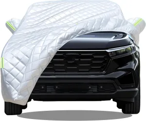 Car Cover Hail Protection Padded Compatible with Honda CR - V 2024，4-Layer Padded Anti-Hail Car Cover, Heavy Duty Waterproof SUV/Sedan Protector with Reflective Strips, Universal Fit for All Weather