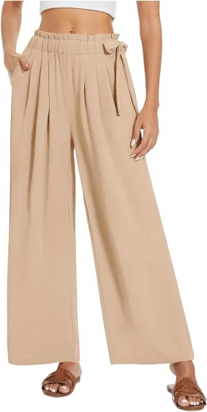 Cargo Capri Pants for Women Womens High Waist Wide Straight Leg Trousers Ladies Medium Twill Pants Womens Capri