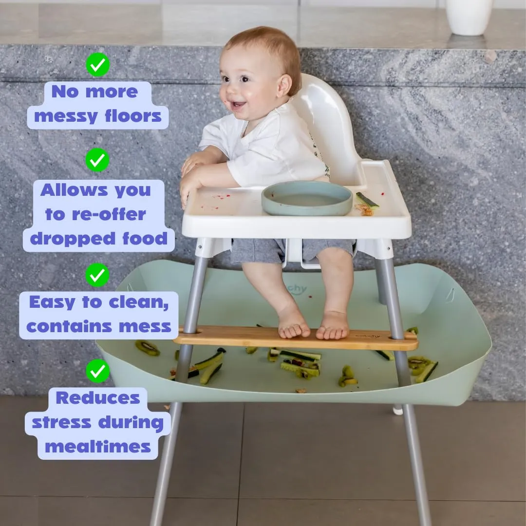 CATCHY -Food Catcher-Compatible with IKEA Antilop High Chair   11 Other High Chairs- Highchair Sold Separately -Baby & Toddler Food & Mess Catcher-Premium Linen Inspired - Under High Chair Accessory