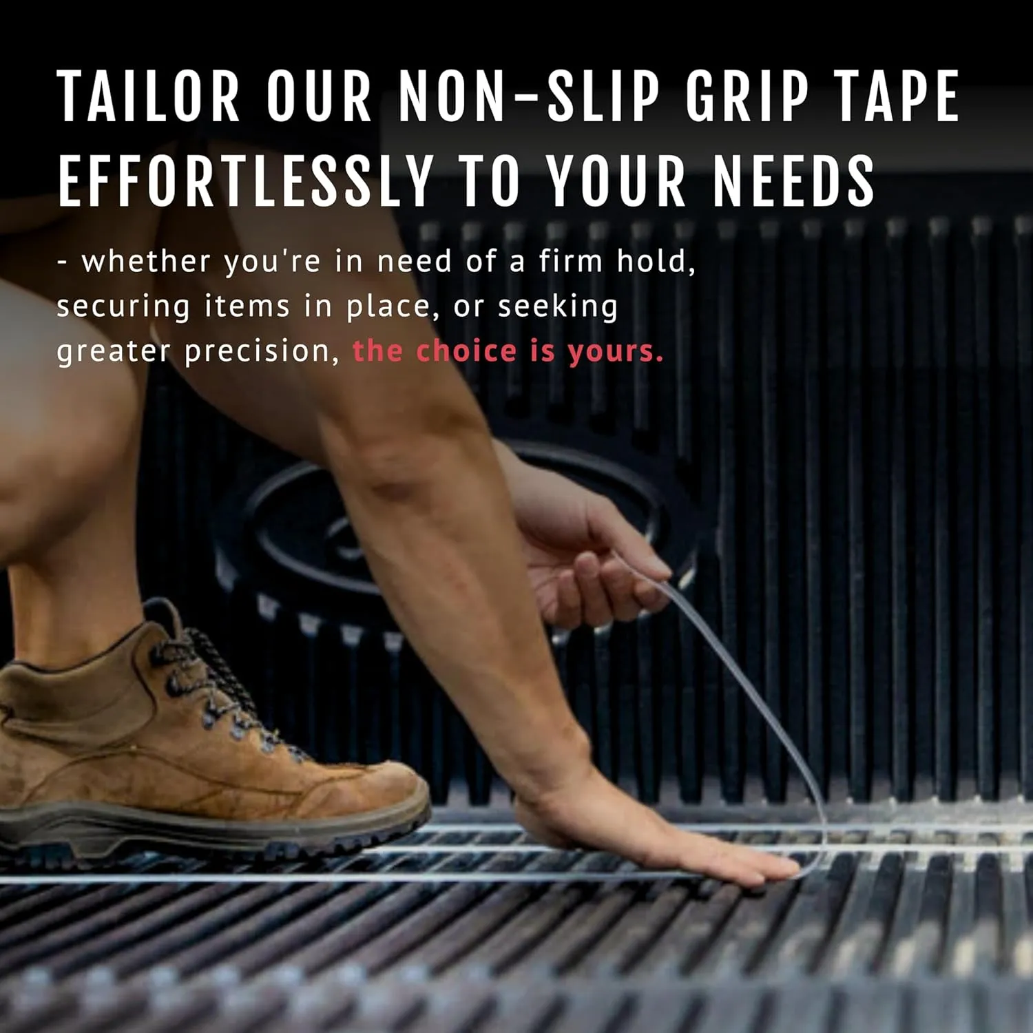 CATTONGUE GRIPS Non-Abrasive Anti Slip Grip Tape – 2” Thick Heavy Duty Tape for Indoor & Outdoor, Customizable, Waterproof, & Durable Anti-Slip Tape (Clear, 10ft)