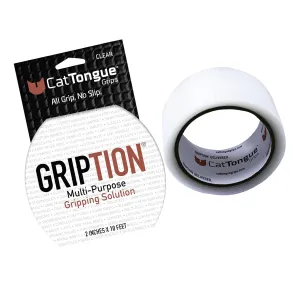 CATTONGUE GRIPS Non-Abrasive Anti Slip Grip Tape – 2” Thick Heavy Duty Tape for Indoor & Outdoor, Customizable, Waterproof, & Durable Anti-Slip Tape (Clear, 10ft)