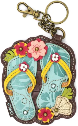 CHALA Adventure Collection Women's Decorative Key Fob/Coin Purse Accessory (Flip Flops)