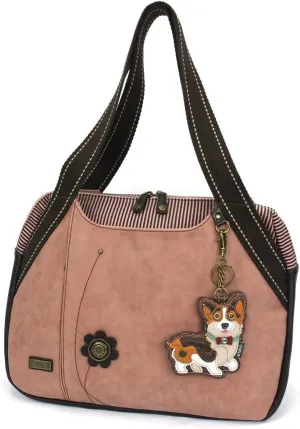 Chala Bowling Bag - Cardigan Corgi - Dusty Rose