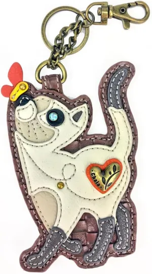 CHALA Cat Collection Women's Decorative Key Fob/Coin Purse Accessory (Slim Cat)