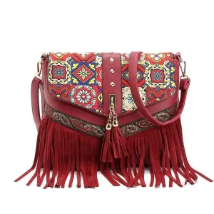 Charming Beautiful Bohemian Vintage Red Carry Bag