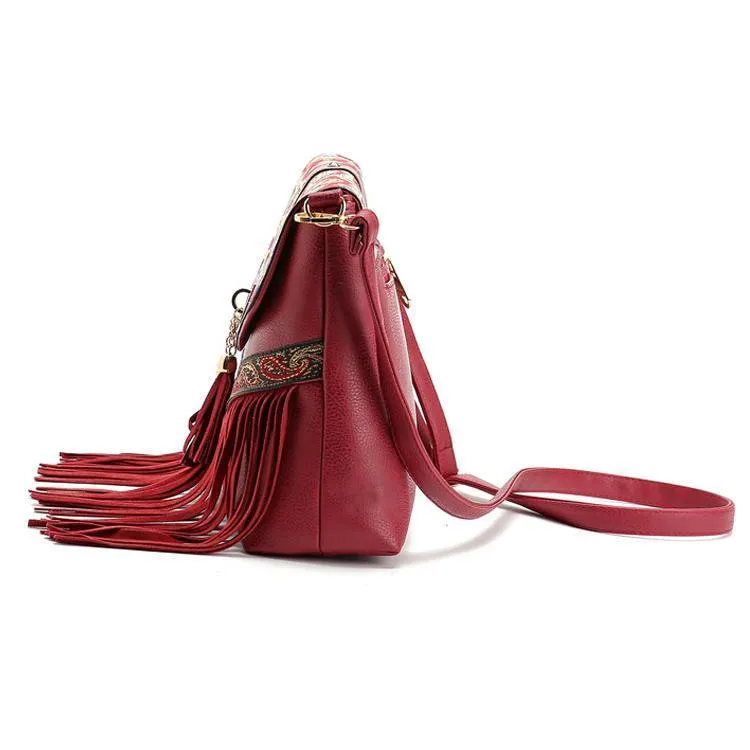Charming Beautiful Bohemian Vintage Red Carry Bag