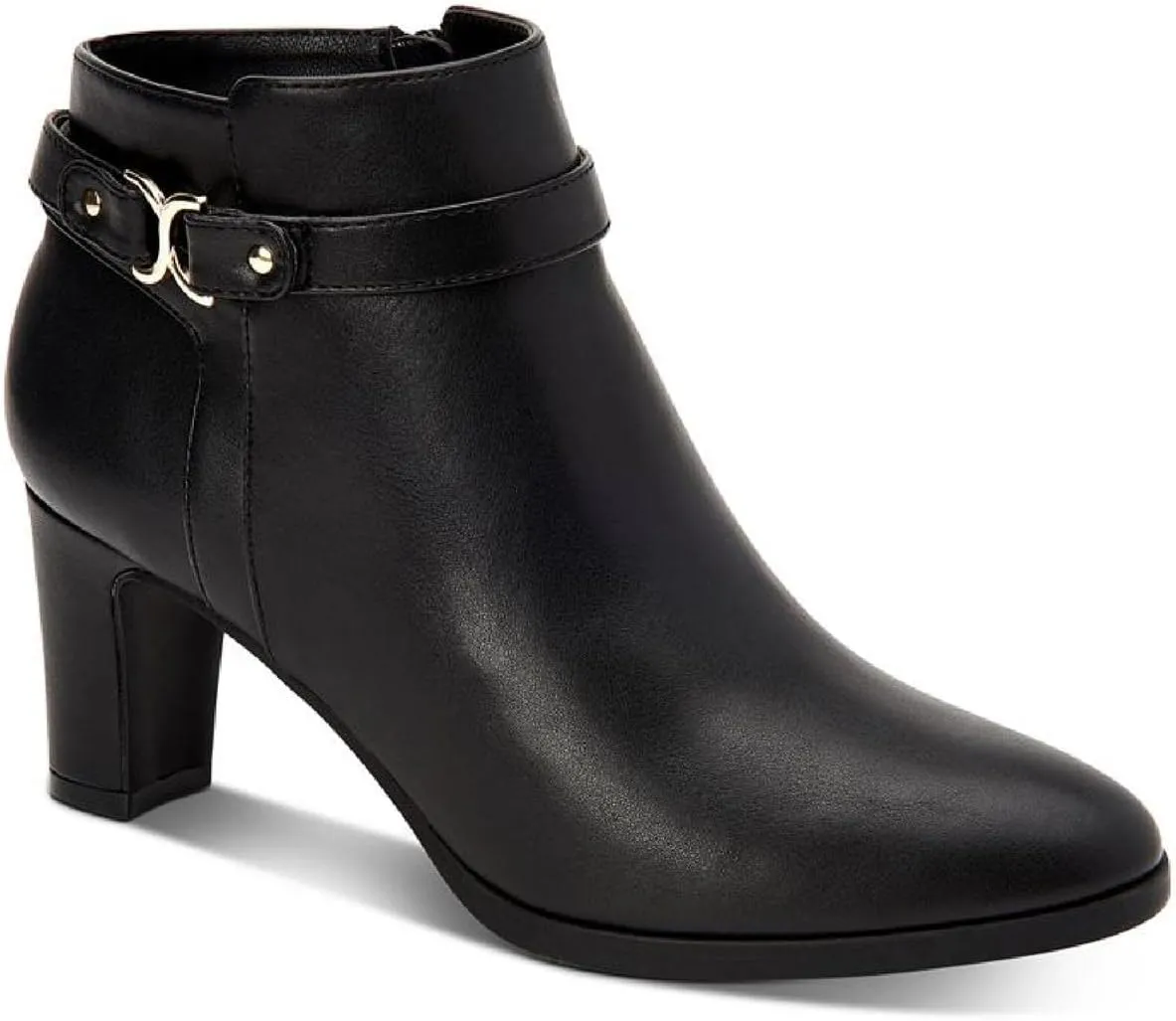 Charter Club Damask Womens Pixxy Faux Leather Dress Boots, Black, 7.5 Medium (B,M)