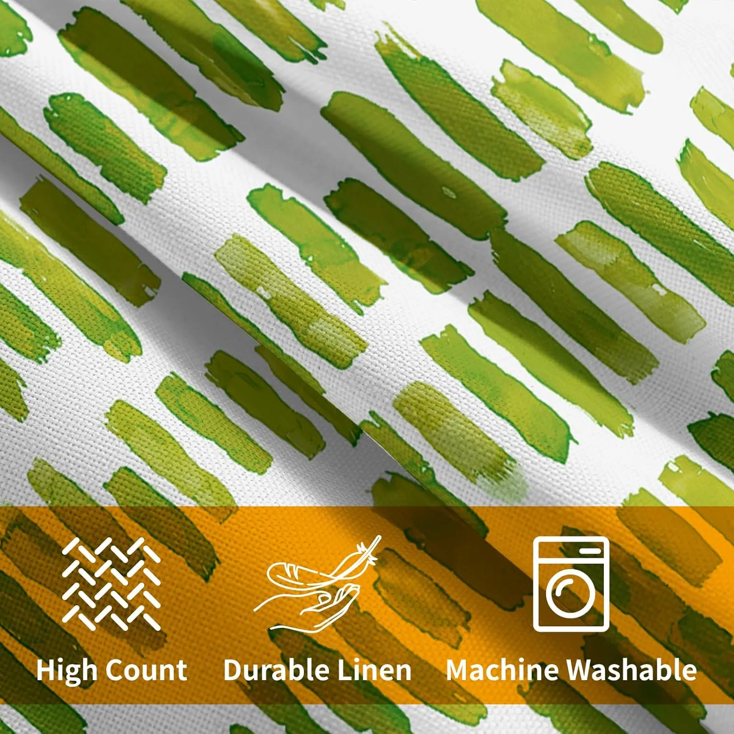 Chartreuse Stripe Outdoor Pillow Covers 20x20 Inch Set of 2 Green Ink Brush Stripes Pillow Cases Abstract Striped Boho Design Cotton Linen Square Couch Cover for Home Porch Bed Room Modern Decor