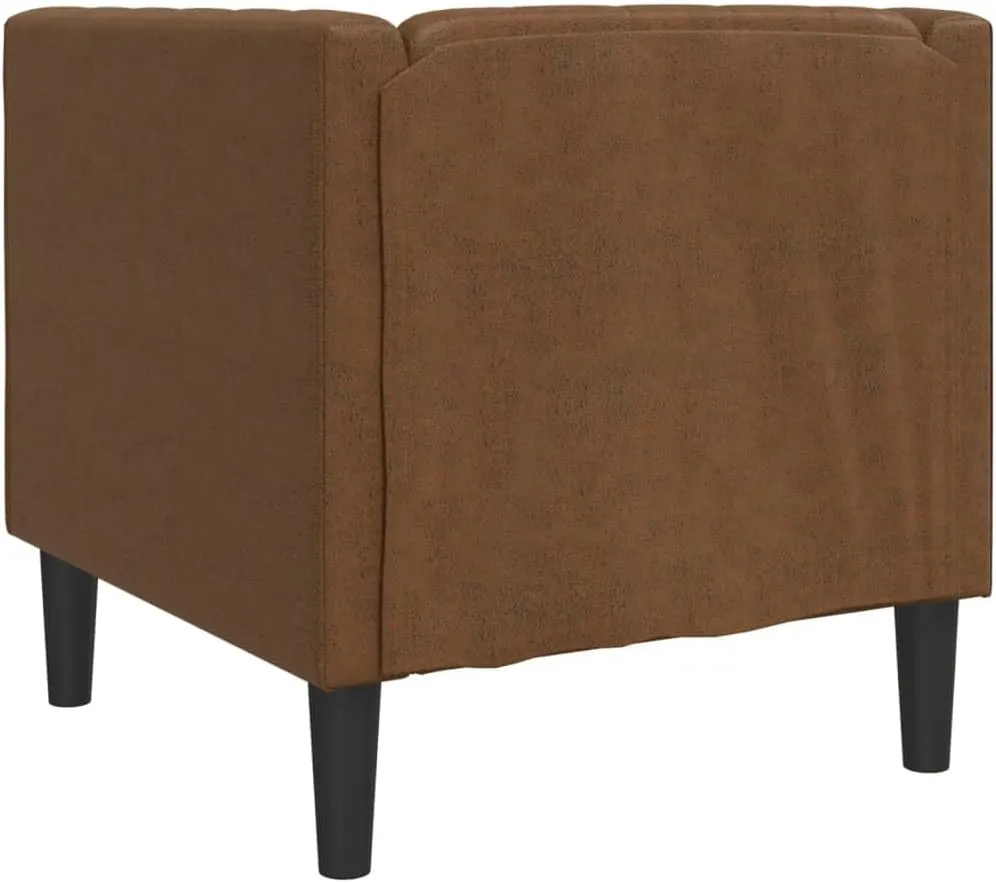 Chesterfield Sofa Chair Brown Faux Suede Leather, Sleeper Sofa, Recliner Sofa Set, Living Room Furniture, Luxurious and Comfortable Sofas for Living Room