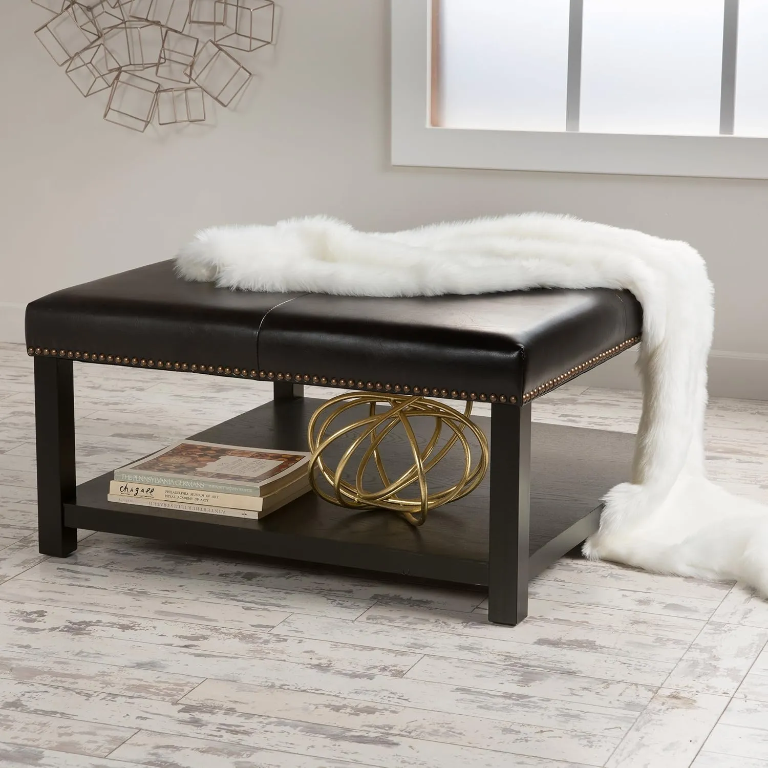 Christopher Knight Home Julia Bench with Rack, Brown