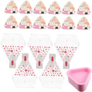 Ciieeo Sushi Maker for Boys and Girls Triangle Rice Ball Mold Set 20 Seaweed Bags Easy to Shape