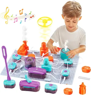 Circuit Board for Kids, 45 PCS Circuits DIY Electronics Exploration Kit with 100  Projects, Physics Science Experiments Kit, School Family STEM Kits Educational Toy Gift for Kids 6 