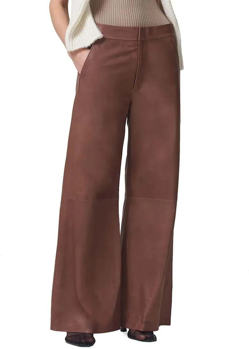 Citizens of Humanity Womens Beverly Solid Leather Bootcut Pants