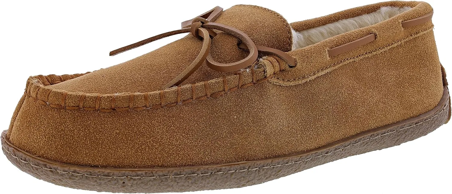 Clarks Men's Augusta Indoor Outdoor Faux Fur Slippers (8 M US, Cinnamon Cow Suede)
