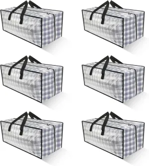 Clear Storage Bags with Zipper, 2 Pack Large Moving Bags Heavy Duty Extra Large, Plastic Storage Totes for Clothes, College dorm Packing Bag with Strong Handles