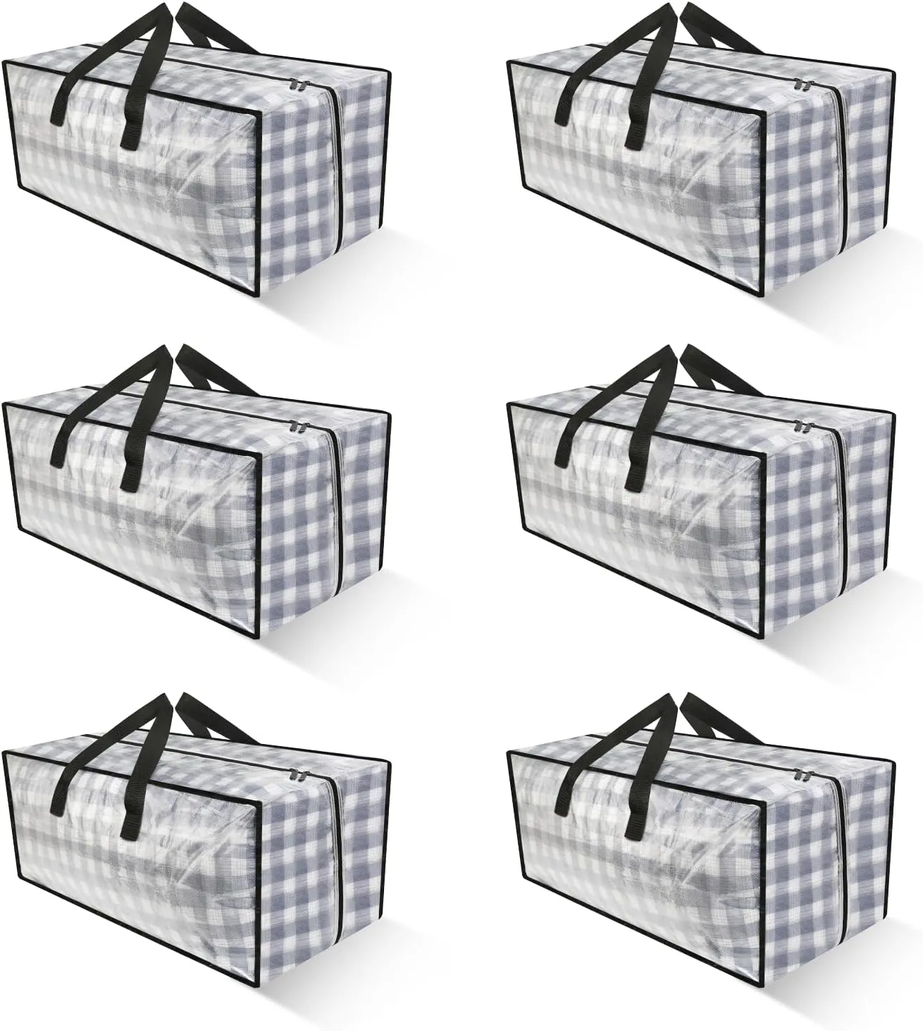Clear Storage Bags with Zipper, 2 Pack Large Moving Bags Heavy Duty Extra Large, Plastic Storage Totes for Clothes, College dorm Packing Bag with Strong Handles