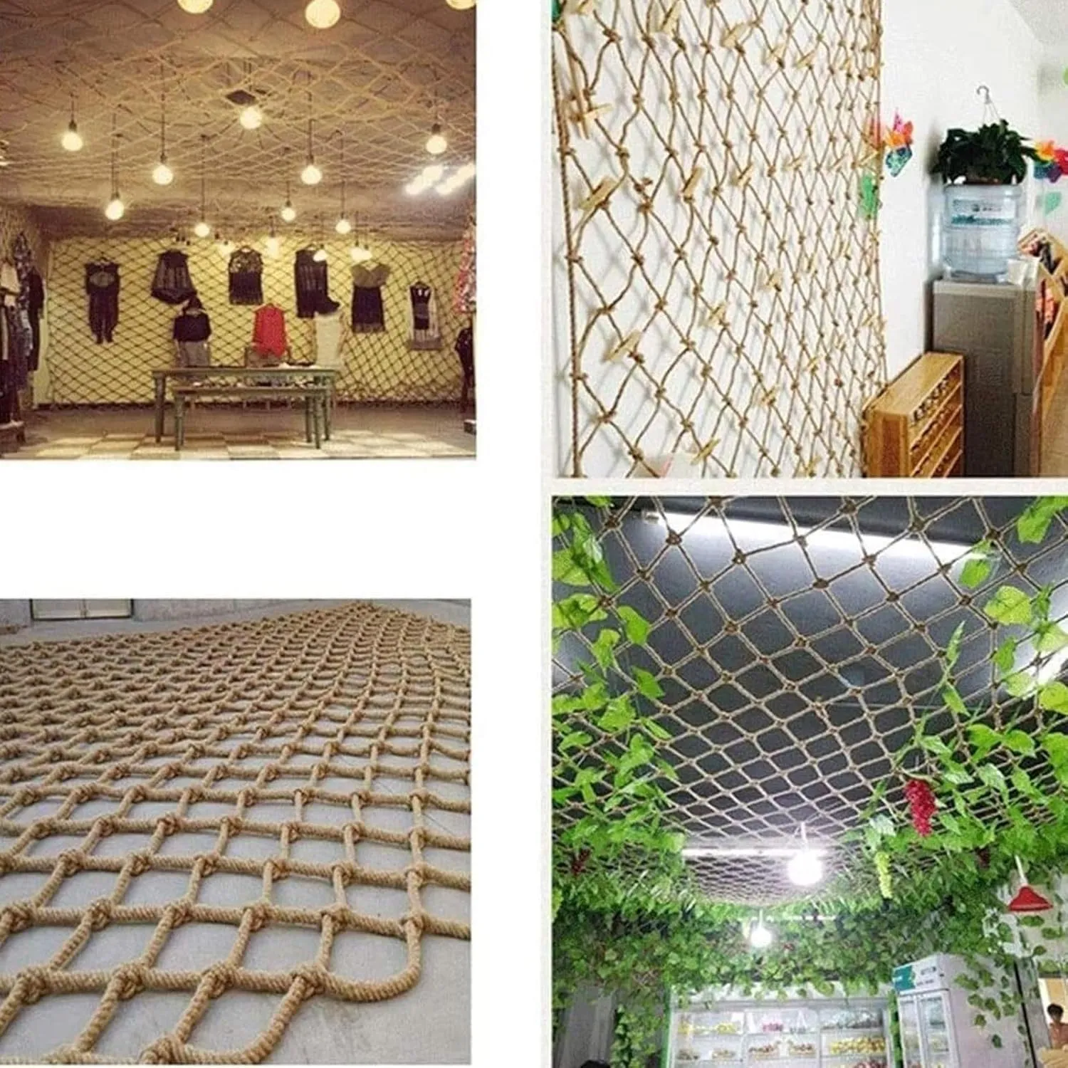 Climbing Frame Net - Heavy Duty Hemp Rope Net for Outdoor Treehouse, Playground, Cargo, Truck Trailer, Safety Climbing Net for Kids,Nylon Swing Net(16x20FT/5x6(M))