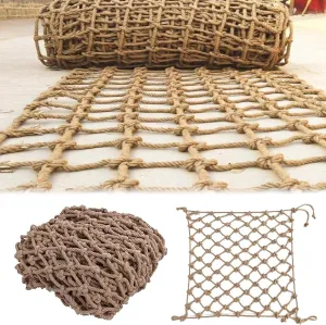 Climbing Frame Net - Heavy Duty Hemp Rope Net for Outdoor Treehouse, Playground, Cargo, Truck Trailer, Safety Climbing Net for Kids,Nylon Swing Net(16x20FT/5x6(M))