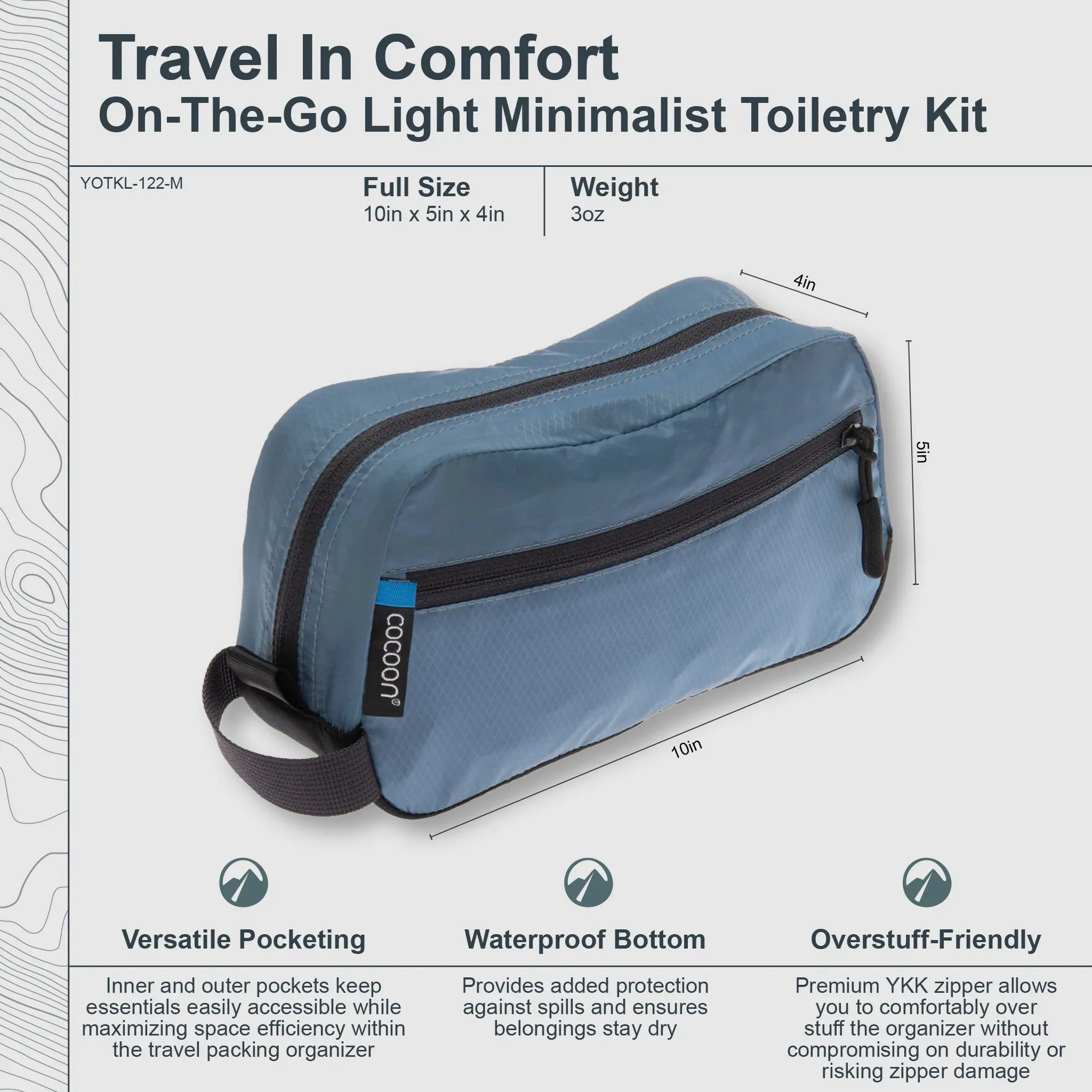 Cocoon On-The-Go Toiletry Kit Light - Ash Blue