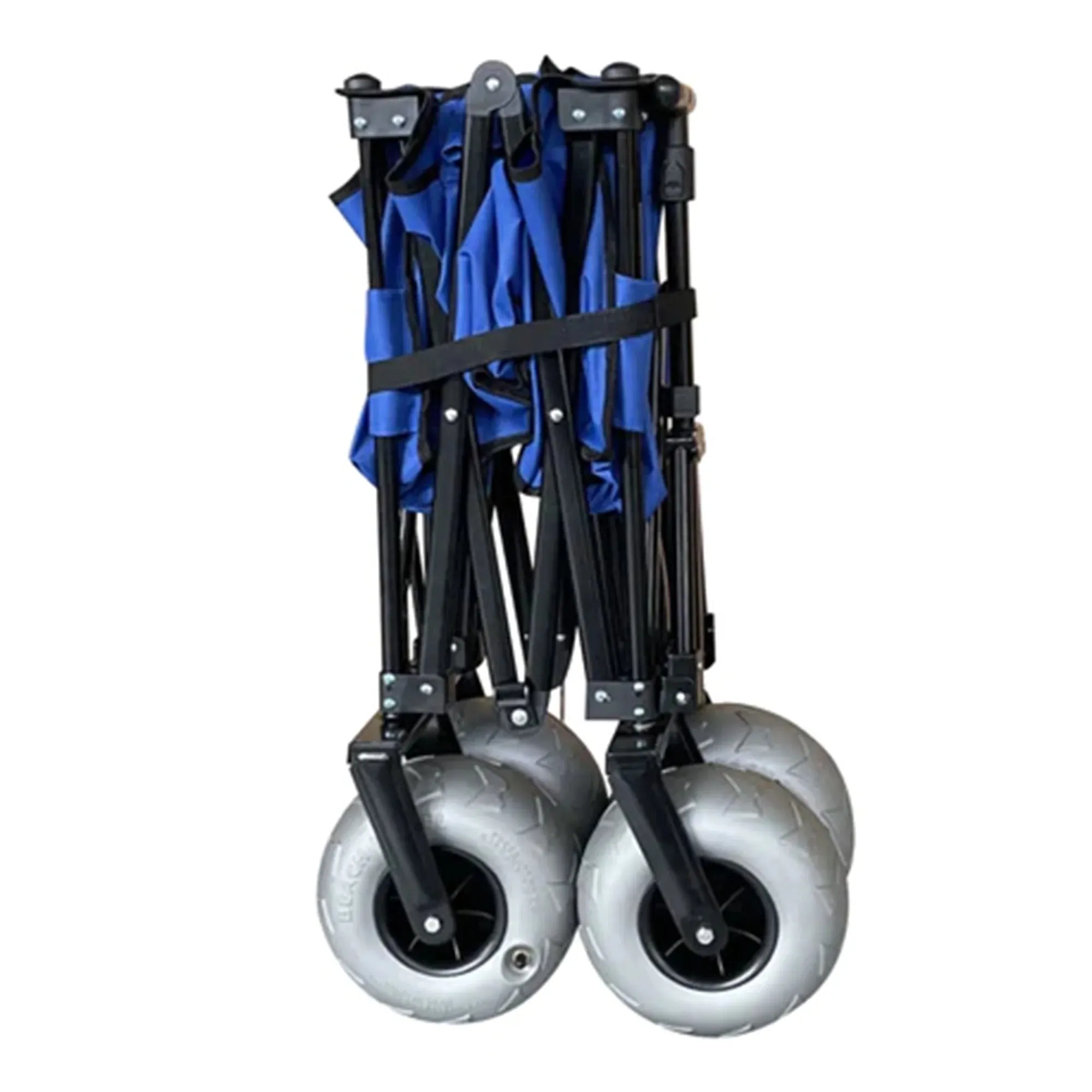 Collapsible Beach Utility Wagon – Heavy-Duty Folding Cart with Cover Bag (Blue)
