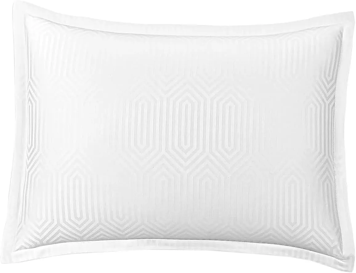 Collection Italian Tivoli Jacquard King Sham White