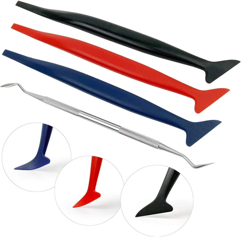 Complete Vinyl Wrap Application Tools Kit Auto Window Tint Film Tool Kit Include Felt Squeegee, Fabric Felts, Micro Squeegee, Vinyl Magnet Holders, Working Gloves, Vinyl Knife, Utility Knife Blades