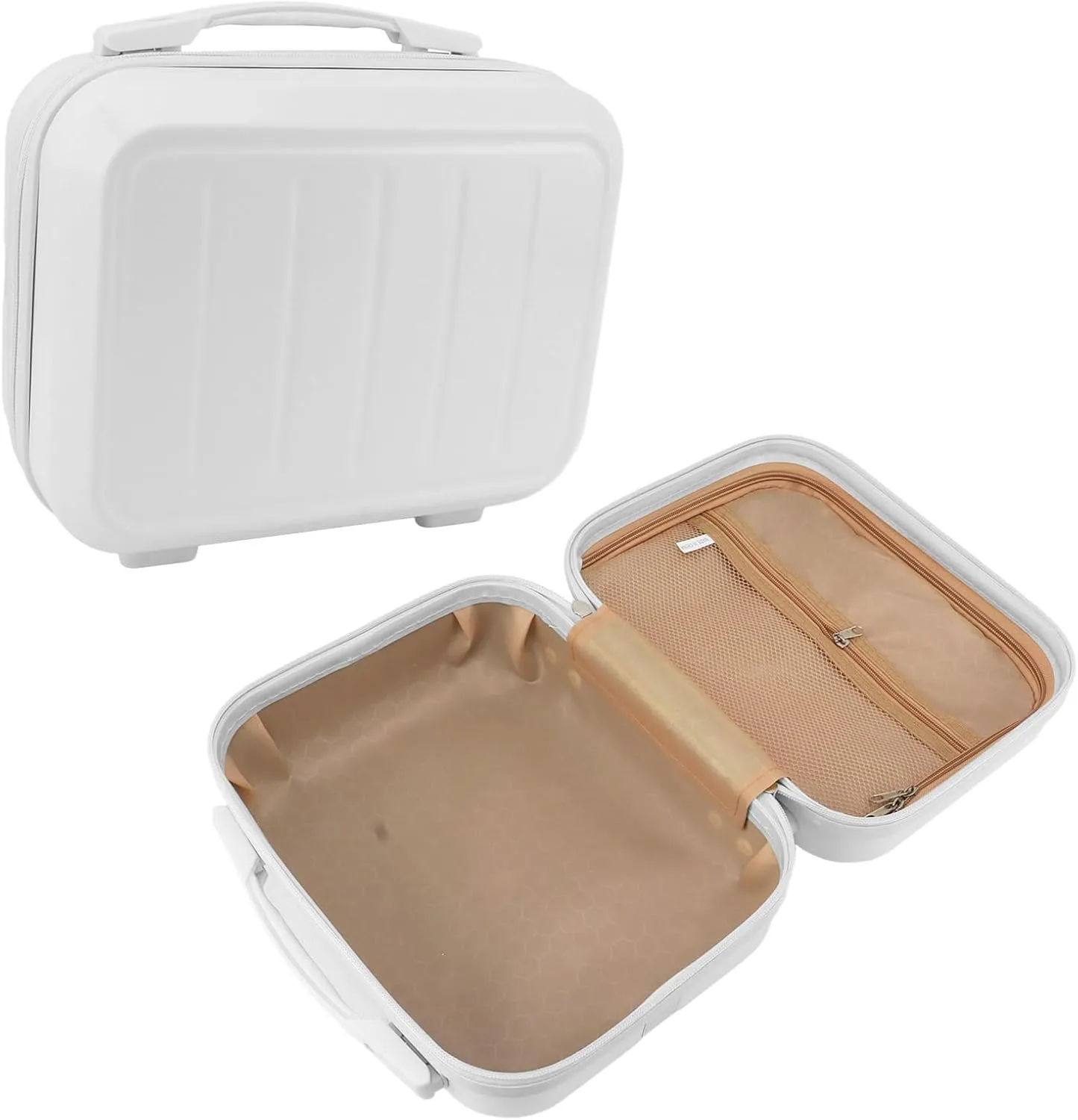 Cosmetic Bag, Durable Delicate ABS Travel Cosmetic Case 14in Portable for Travel, Greenish Blue