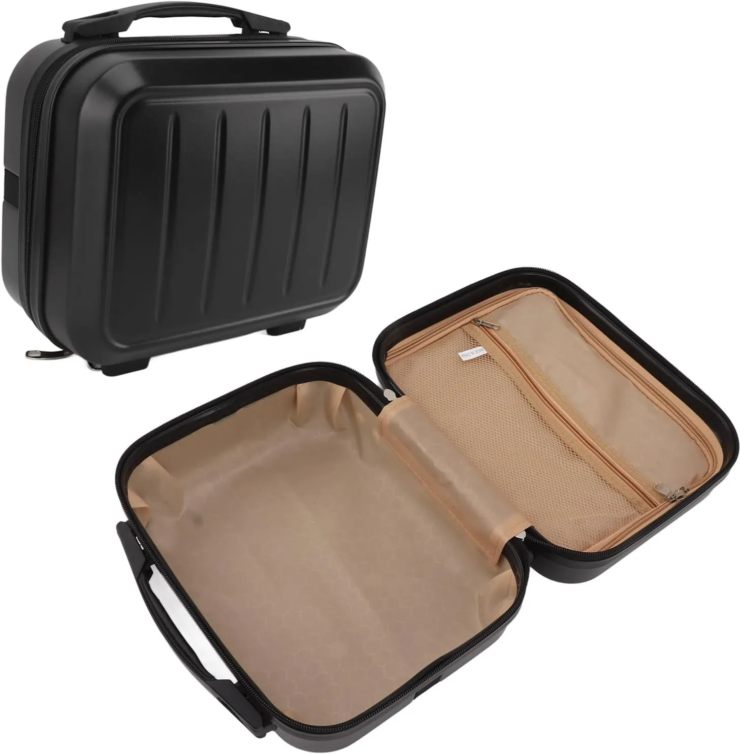 Cosmetic Bag, Durable Delicate ABS Travel Cosmetic Case 14in Portable for Travel, Greenish Blue