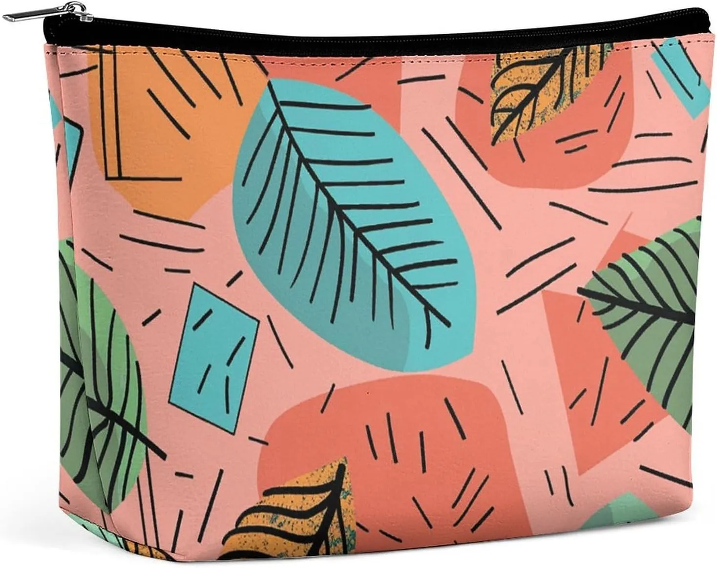 Cosmetic Bag Makeup Bags for Women Portable Makeup Bag Cartoon Style Leaves Makeup Case Travel Toiletry Bag for Travel Accessories