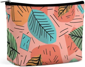Cosmetic Bag Makeup Bags for Women Portable Makeup Bag Cartoon Style Leaves Makeup Case Travel Toiletry Bag for Travel Accessories