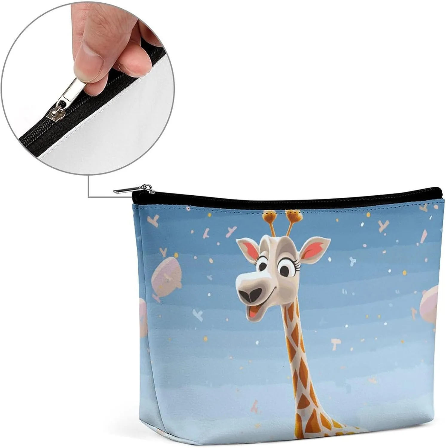 Cosmetic Bag Makeup Bags for Women Portable Makeup Bag Cartoons Giraffe Makeup Case Travel Toiletry Bag for Travel Accessories