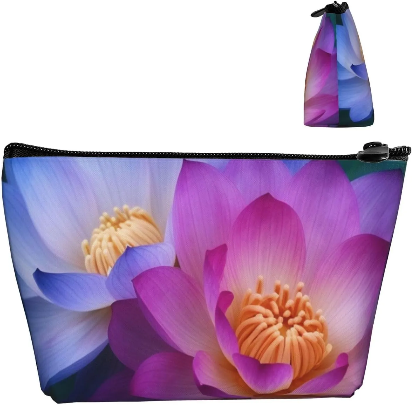 Cosmetic Bag Portable Makeup Bag Lotus Flower Toiletry Bag Large Capacity Zipper Pouch Waterproof Toiletry Pouch Makeup Organizer Case for Women Men