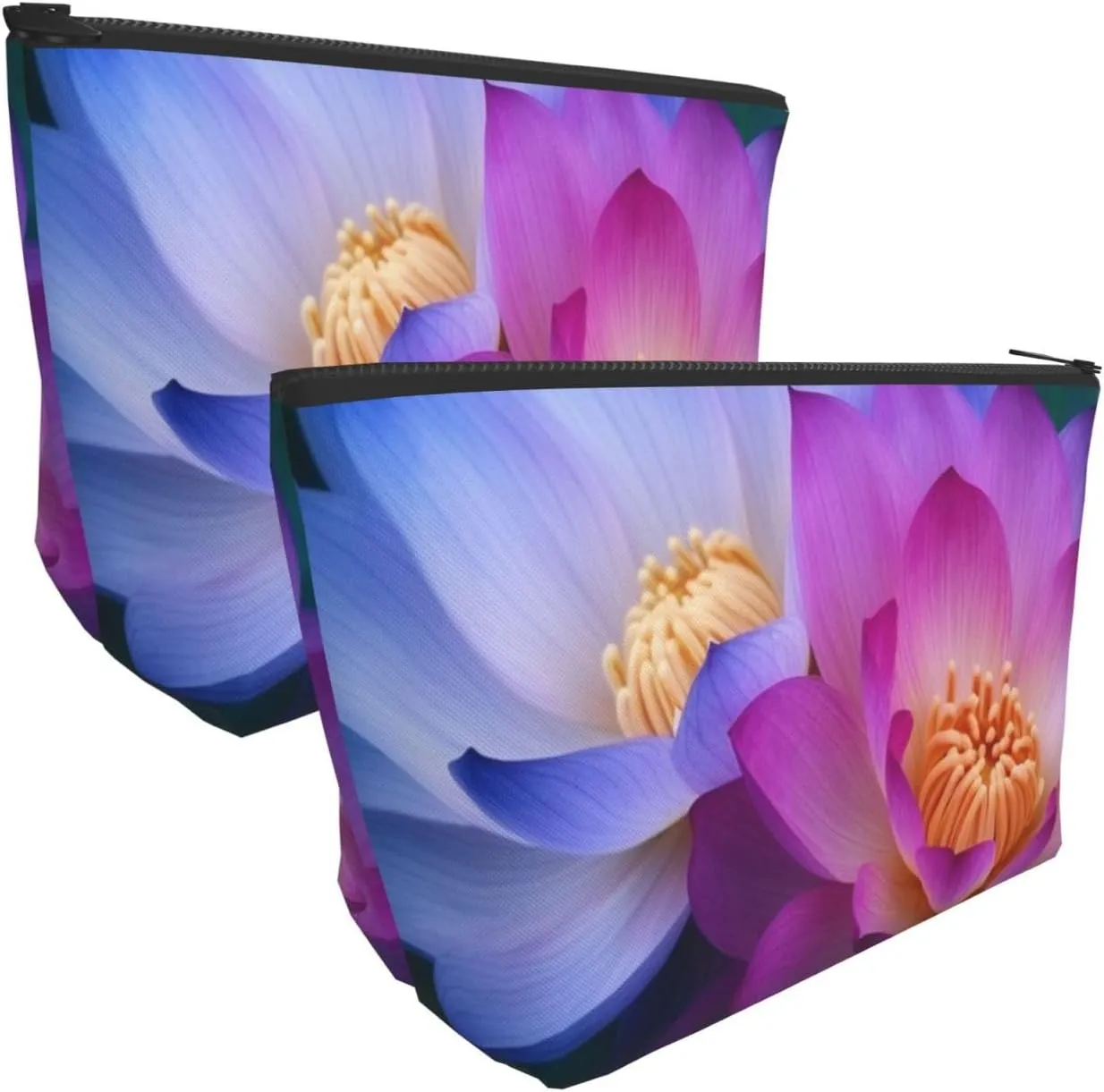 Cosmetic Bag Portable Makeup Bag Lotus Flower Toiletry Bag Large Capacity Zipper Pouch Waterproof Toiletry Pouch Makeup Organizer Case for Women Men