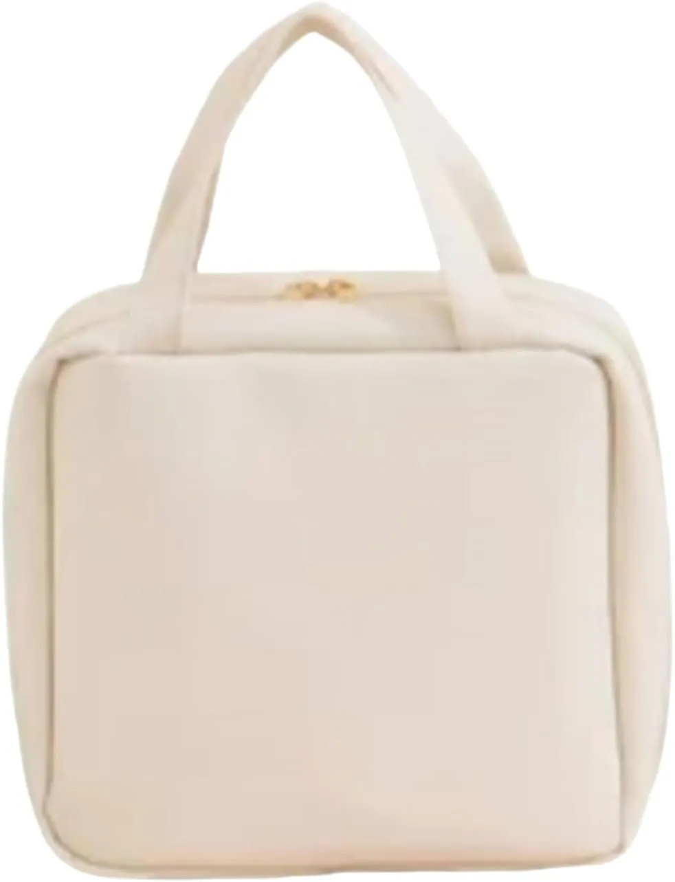 Cosmetic bag Travel cosmetic bag Travel toiletry bag Portable large capacity travel cosmetic bag Cosmetic bag with LED ring light three-speed light source (Eggshell White/Full Screen Mirror)