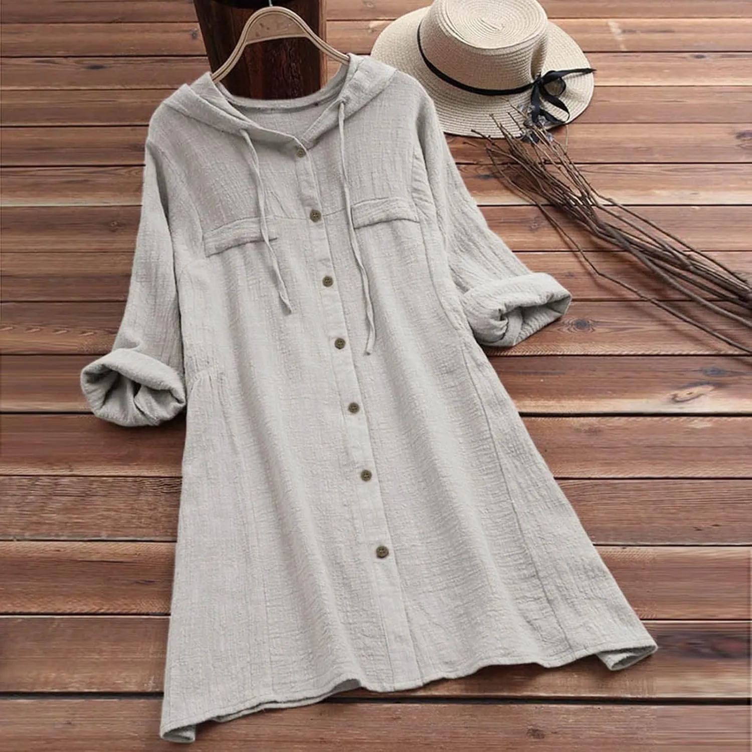 Cover Ups for Swimwear Women 2025 Cotton Linen Blouse Short Sleeve Button Down High Low Shirt Roll-Up Sleeve Tops