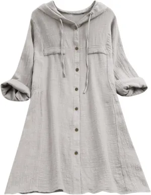 Cover Ups for Swimwear Women 2025 Cotton Linen Blouse Short Sleeve Button Down High Low Shirt Roll-Up Sleeve Tops