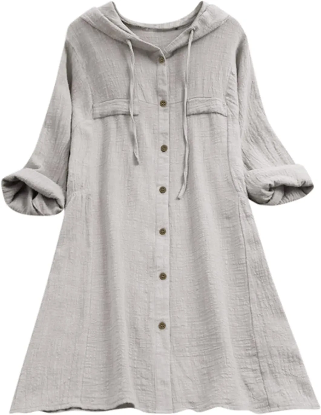 Cover Ups for Swimwear Women 2025 Cotton Linen Blouse Short Sleeve Button Down High Low Shirt Roll-Up Sleeve Tops