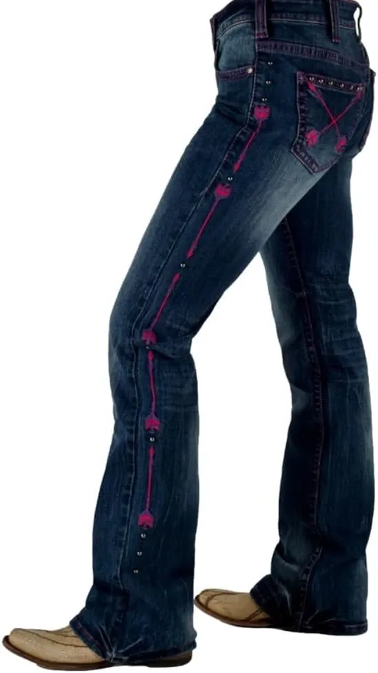 Cowgirl Tuff Western Jeans Womens Pink Arrows Medium Wash JPNKAW