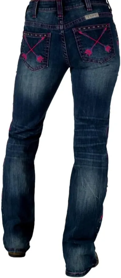 Cowgirl Tuff Western Jeans Womens Pink Arrows Medium Wash JPNKAW