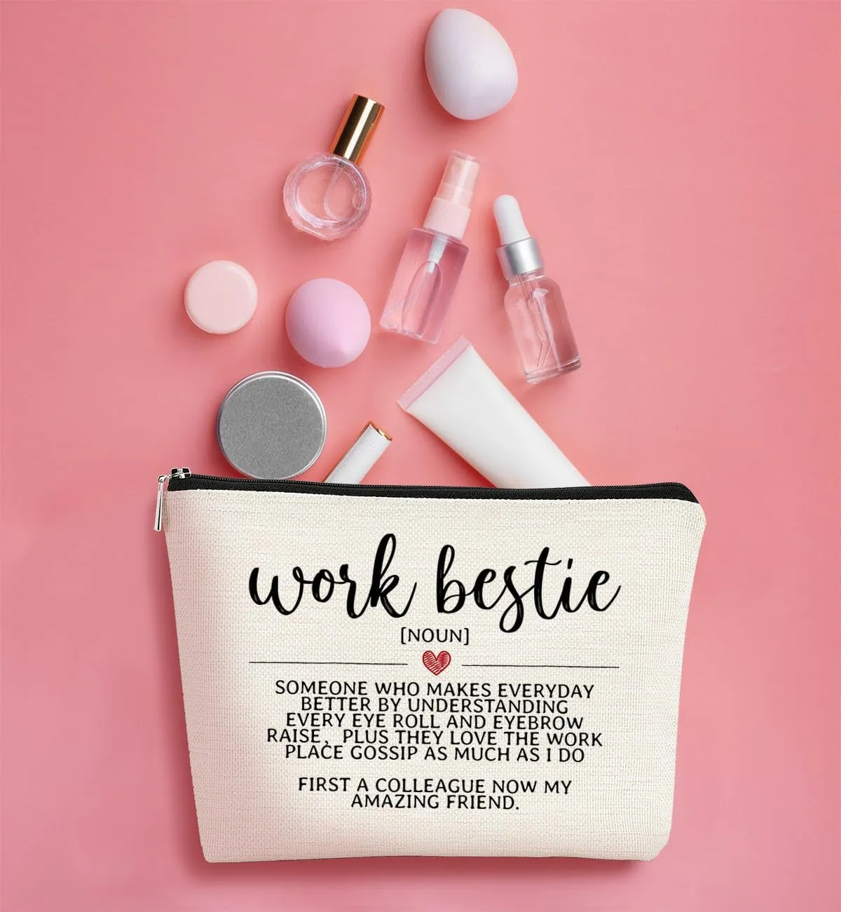 Coworker Gifts for Women Work Bestie Gift Definition Small Makeup Bag,Friendship Retirement Gifts Cosmetic Bag,Farewell Goodbye Gifts for Coworkers,Thank You Christmas Birthday Gift