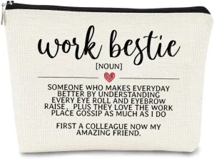 Coworker Gifts for Women Work Bestie Gift Definition Small Makeup Bag,Friendship Retirement Gifts Cosmetic Bag,Farewell Goodbye Gifts for Coworkers,Thank You Christmas Birthday Gift