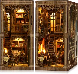 CRIOLPO Book Nook Kits for Adults - Book Nook Kit Bookshelf Decor DIY Miniature House Kit for Bookshelf - Craft Kits for Adults Booknook Model Kits Tiny House Arts and Crafts