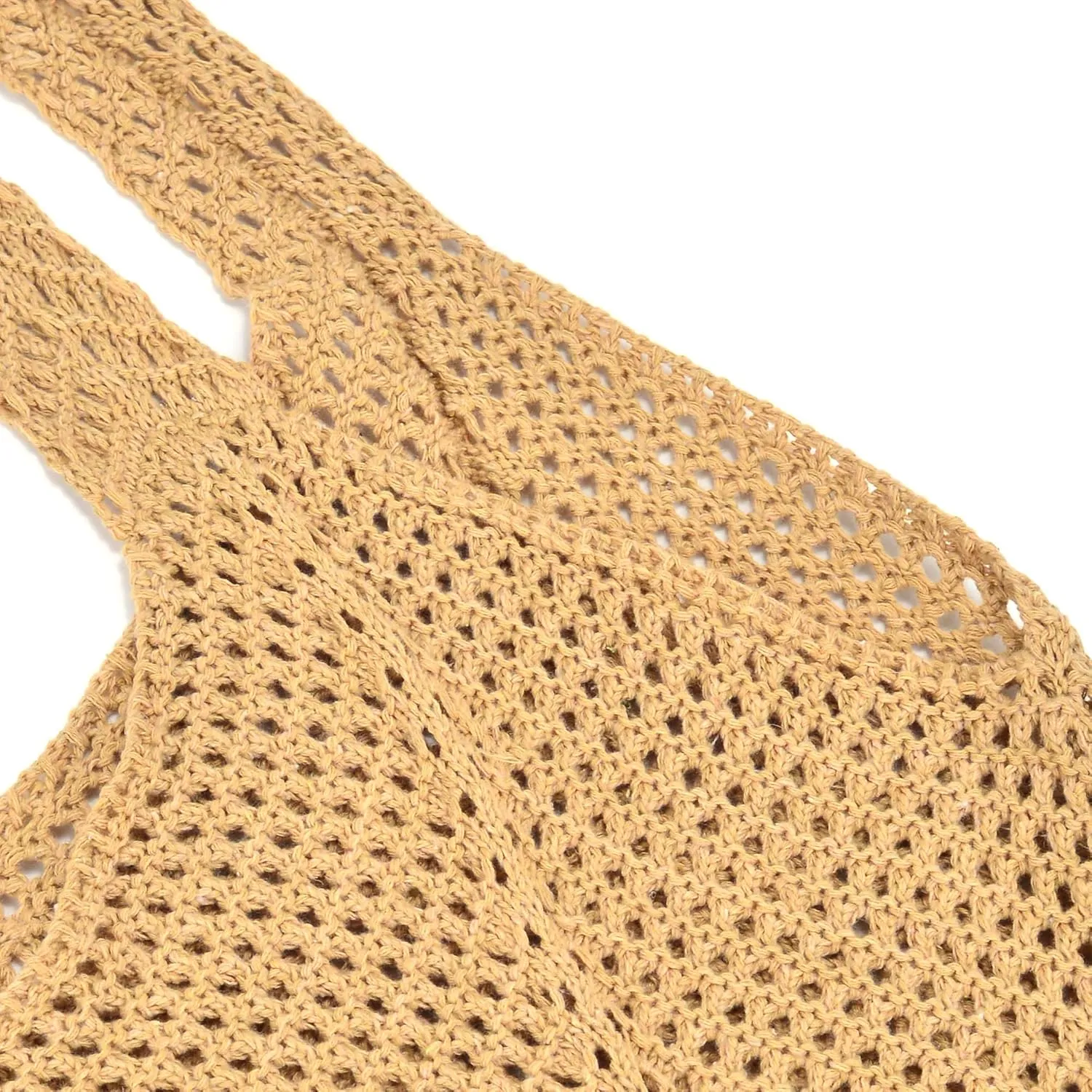 Crochet Tote Bag for Women Summer Beach Mesh Woven Shoulder Handbags Boho Knit Bag