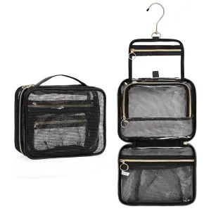CUBETASTIC Mesh Shower Bag, Hanging Travel Toiletry Bag for Men Women, Portable Quick Dry Shower Organizer Pouch for College Dorm Room Essentials with 3 Compartment