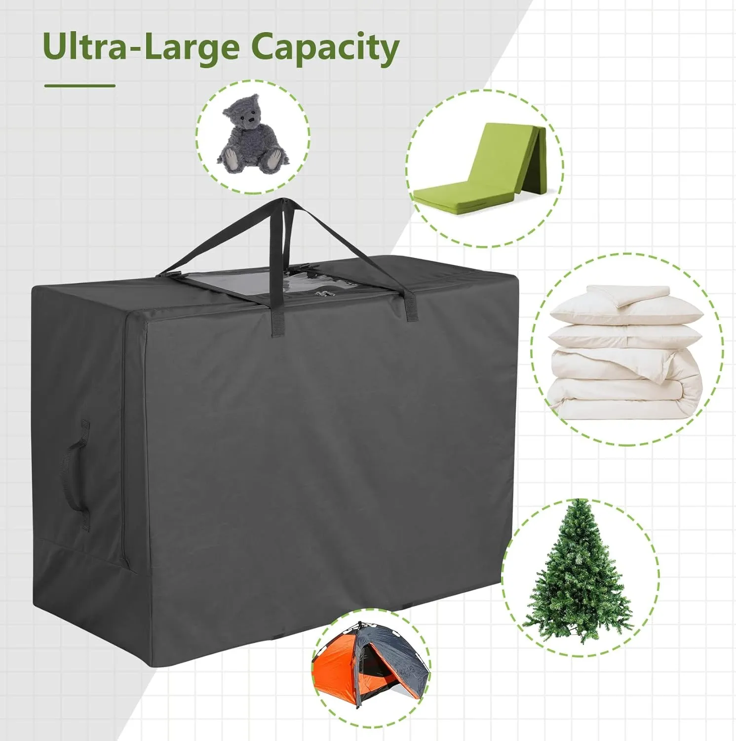 Cuddly Nest Folding Mattress Storage Bag - Heavy Duty Carry Case for Tri-Fold Guest Bed (Fits 6" Twin & Twin XL Mattress,Black)