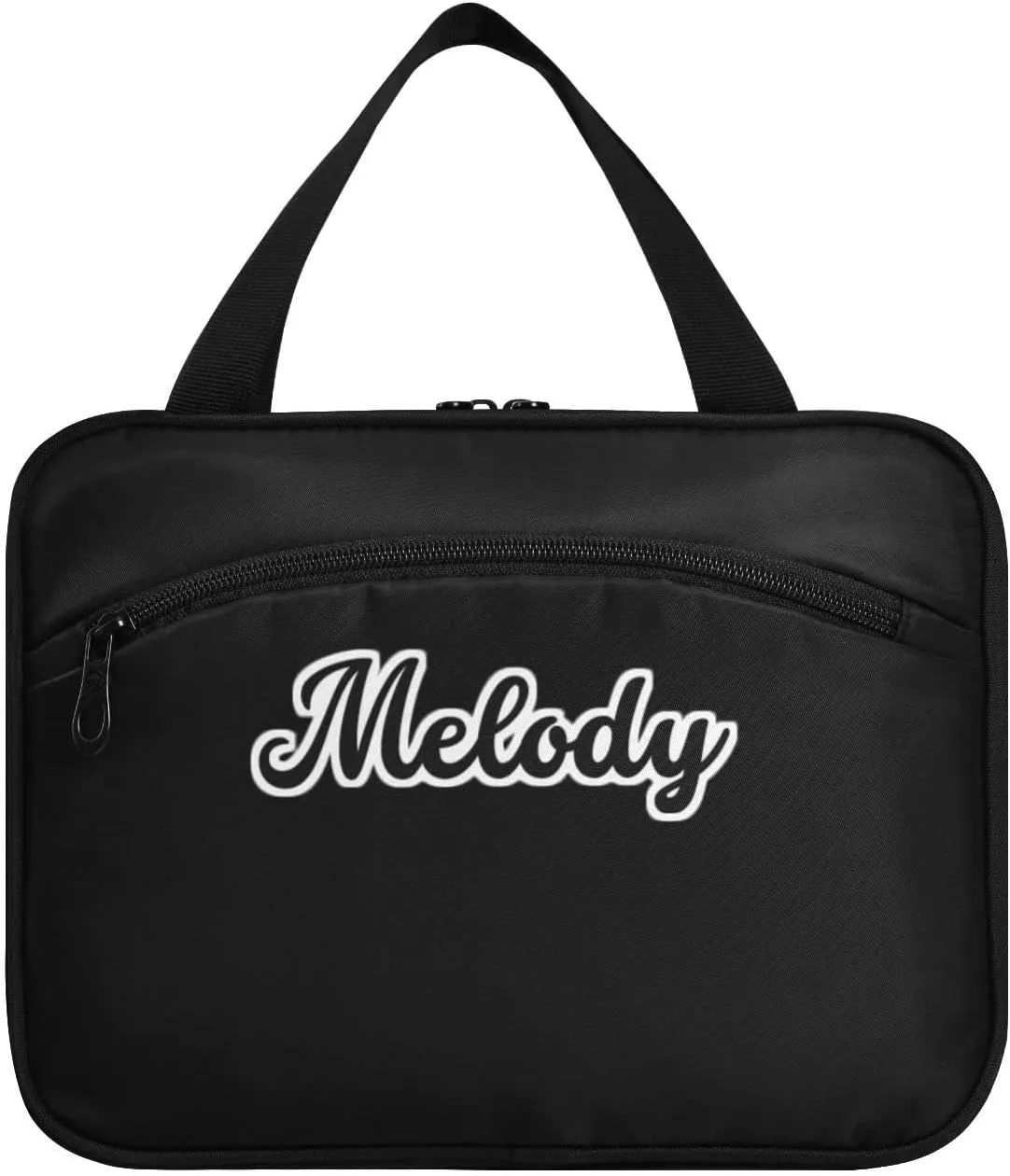 Custom Black Hanging Cosmetic Bags for Women Personalized Travel Toiletry Bag Large Waterproof Makeup Storage Customized Travel Bathroom Bag for Toiletries Cosmetics Brushes Bottle,L